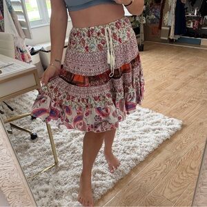 Bohemian Paisley Print Skirt